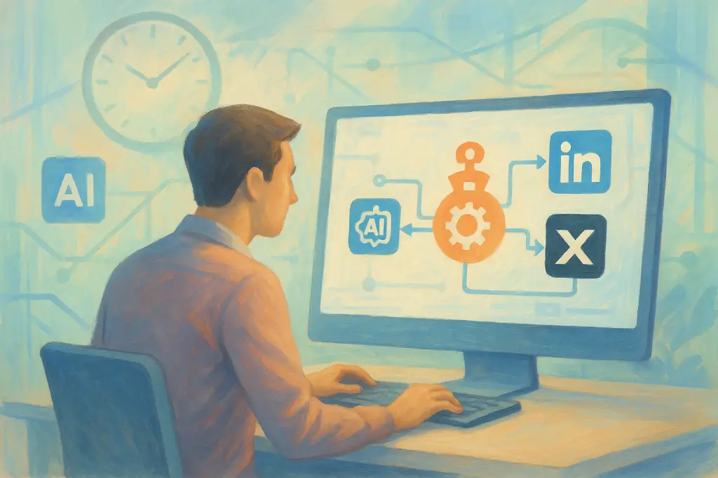 Auto LinkedIn Posts from AI X via n8n